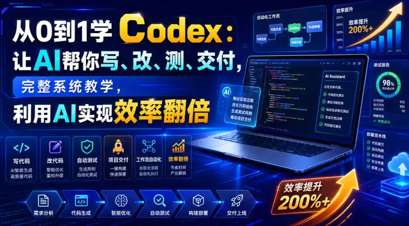 从0到1学Codex:让AI帮你写、改、测、交付,完整系统教学,利用AI实现效率翻倍(更新0918)-创客联盟