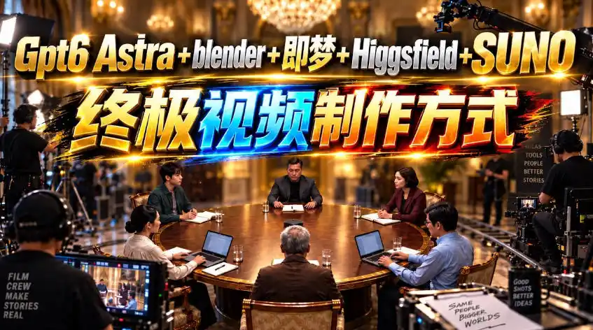 GPT-6 Astra+Blender+即梦+Higgsfield+Suno=终极视频制作方式!-创客联盟