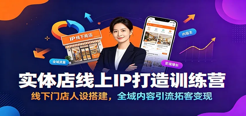 实体店线上IP打造训练营：线下门店人设搭建，全域内容引流拓客变现-创客联盟