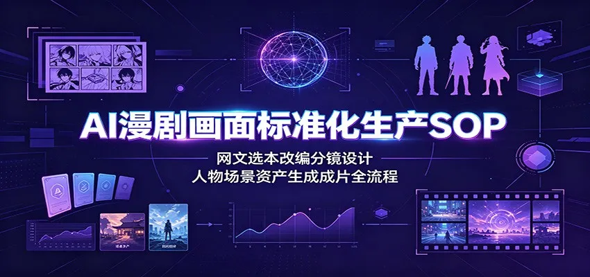AI漫剧画面标准化生产SOP：网文选本改编分镜设计，人物场景资产生成成片全流程-创客联盟