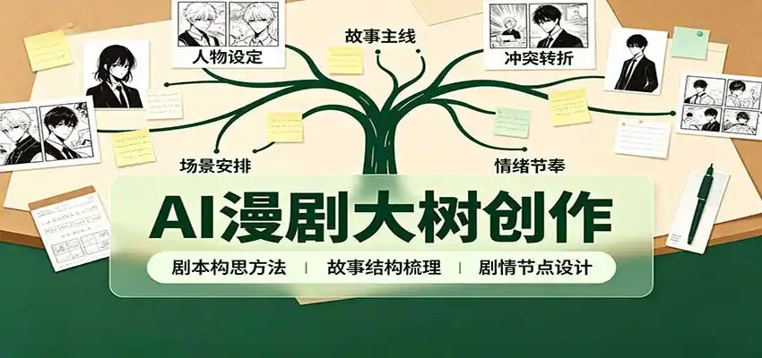 AI漫剧大树创作:剧本构思课程讲解,软件插件配置,配套工具资料完整梳理-创客联盟