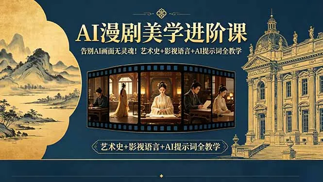 告别AI画面无灵魂！AI漫剧美学进阶课-更新，艺术史+影视语言+AI提示词全教学-云网创