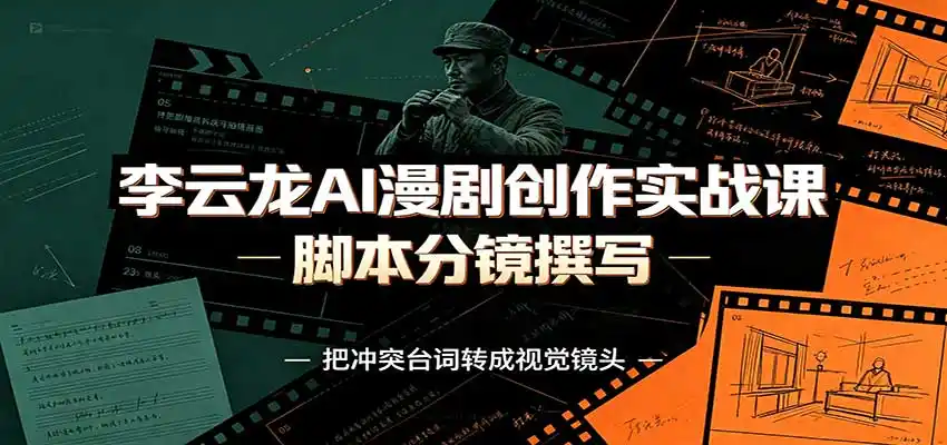 李云龙AI漫剧创作实战课：角色人设还原，脚本分镜撰写，AI漫剧成片完整制作教学-创客联盟