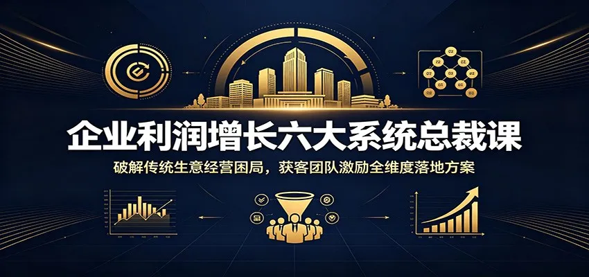 企业利润增长六大系统总裁课：破解传统生意经营困局，获客团队激励全维度落地方案-创客联盟