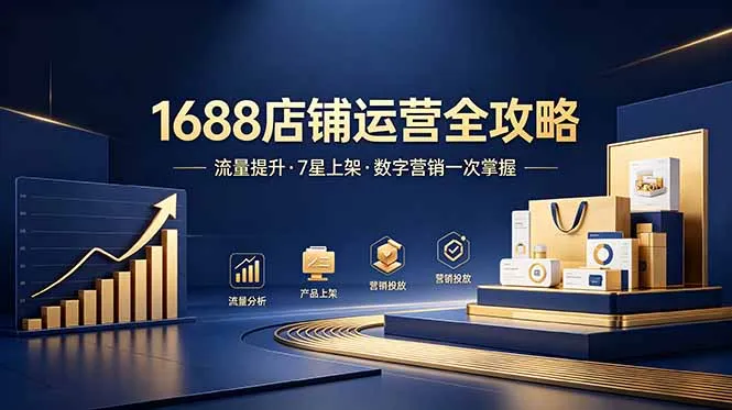1688店铺没流量？产品上架不到7星？数字营销不会投？全套运营技能一次学(更新6月-创客联盟