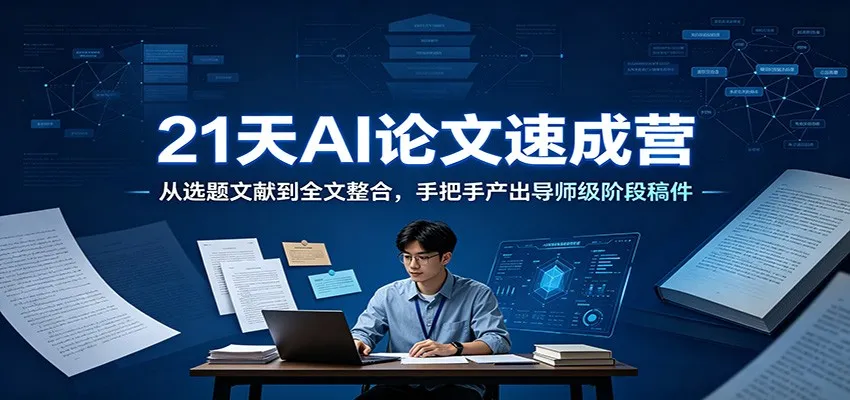 21天AI论文速成营：从选题文献到全文整合，手把手产出导师级阶段稿件-创客联盟