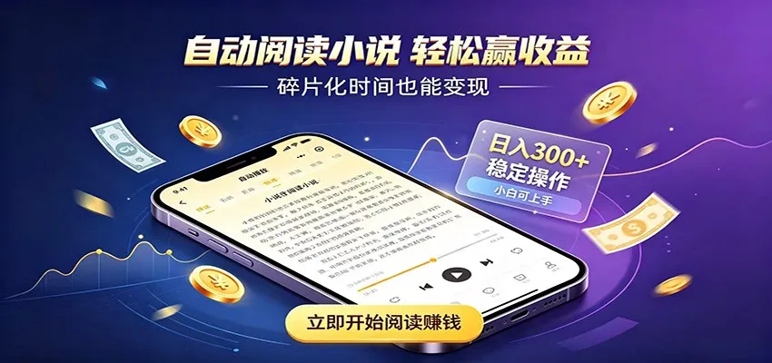 挂机看小说，全程自动运行不费精力，每日稳定赚三百-创客联盟