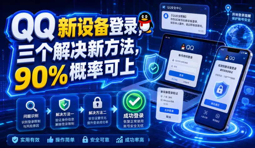 QQ新设备登录，三个解决新方法，90%概率可上-创客联盟