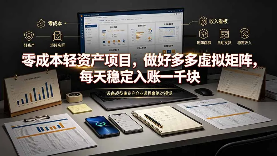 零成本轻资产项目，做好多多虚拟矩阵，每天稳定入账一千块-创客联盟