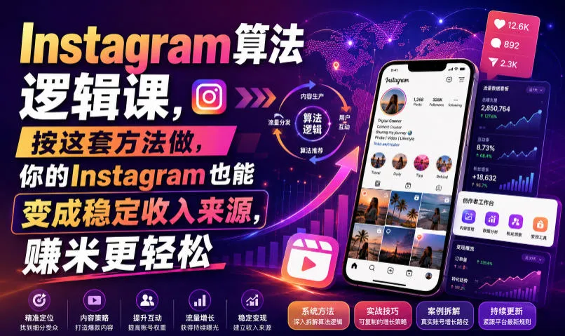 Instagram算法逻辑课，按这套方法做，你的Instagram也能变成稳定收入来源，賺米更轻松【原创双语字幕】-创客联盟