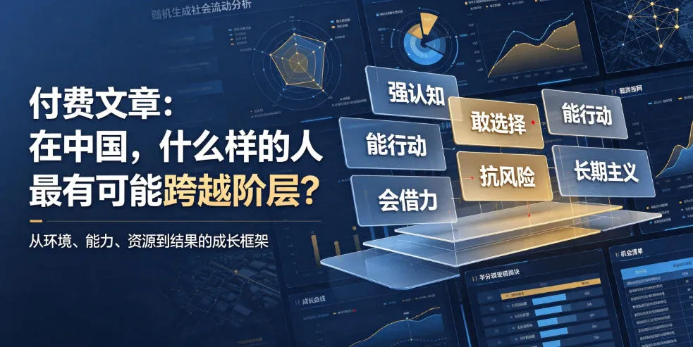 付费文章：在中国，什么样的人最有可能跨越阶层？-创客联盟