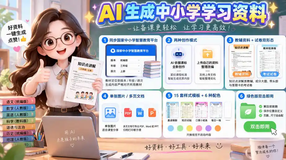 孩子的教辅别再乱买了:同步国家中小学智慧平台,AI一键生成图文教辅和试卷-创客联盟