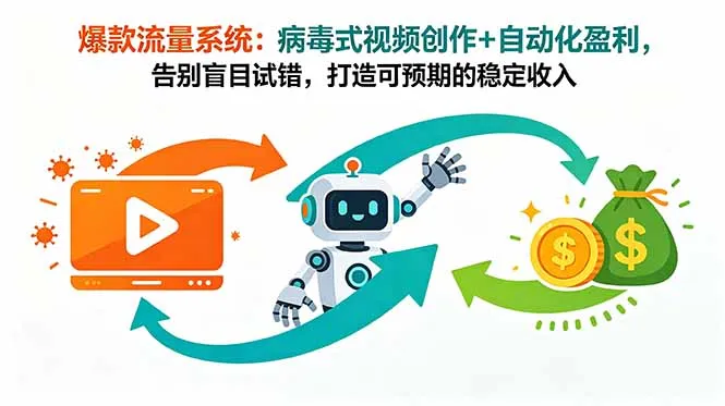 爆款流量系统:病毒式视频创作+自动化盈利,告别盲目试错,打造可预期的稳定收入-云网创