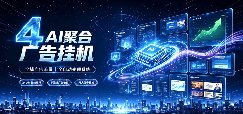 全域广告流量聚合，AI无人挂机稳赚佣金，打造长期稳定被动收入副业-创客联盟