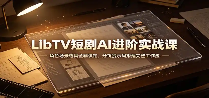 LibTV短剧AI进阶实战课：角色场景道具全套设定，分镜提示词搭建完整工作流-创客联盟