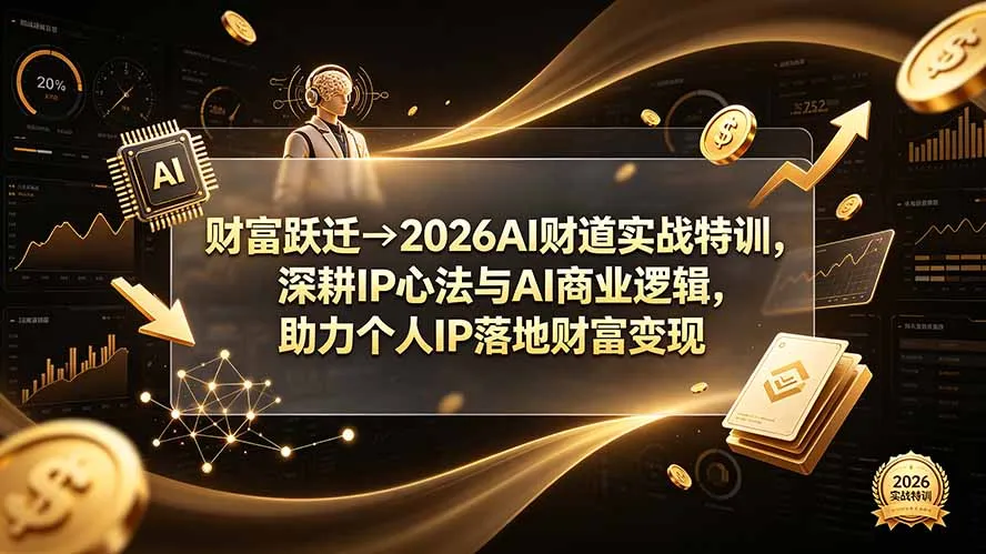 财富跃迁→2026AI财道实战特训，深耕IP心法与AI商业逻辑，助力个人IP落地财富变现-创客联盟