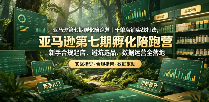 亚马逊孵化陪跑营｜千单店铺实战打法，新手合规起店、避坑选品、数据运营全落地(更新0708)-创客联盟