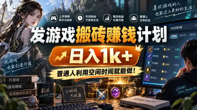 发游戏搬砖賺钱计划，日入1k+，普通人利用空闲时间就能做！【揭秘】-创客联盟
