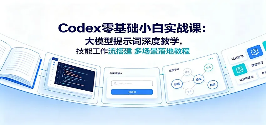 Codex零基础小白实战课：大模型提示词深度教学，技能工作流搭建多场景落地教程-创客联盟