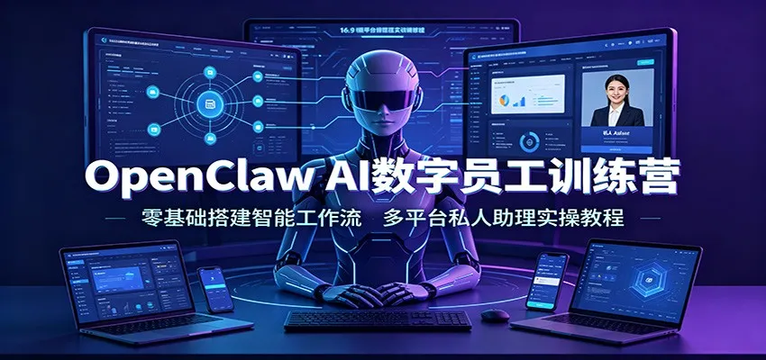 OpenClaw AI数字员工训练营：零基础搭建智能工作流，多平台私人助理实操教程-创客联盟