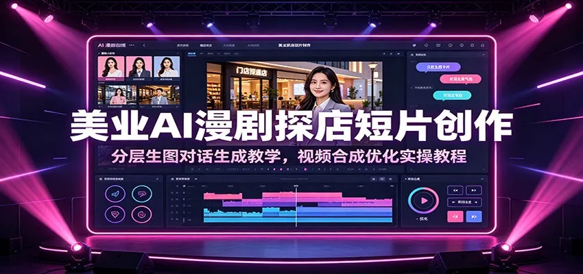 美业AI漫剧探店短片创作：分层生图对话生成教学，视频合成优化实操教程-创客联盟