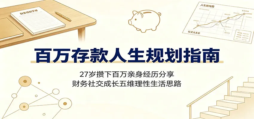 百万存款人生规划指南：27岁攒下百万亲身经历分享，财务社交成长五维理性生活思路-创客联盟