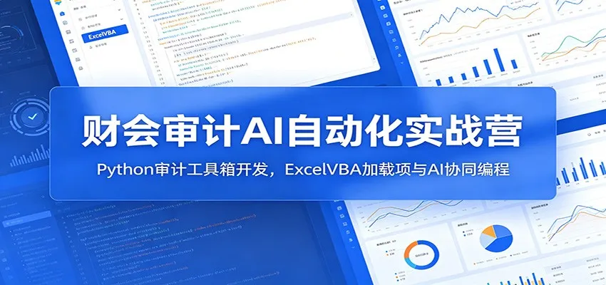 财会审计AI自动化实战营：Python审计工具箱开发，ExcelVBA加载项与AI协同编程-创客联盟