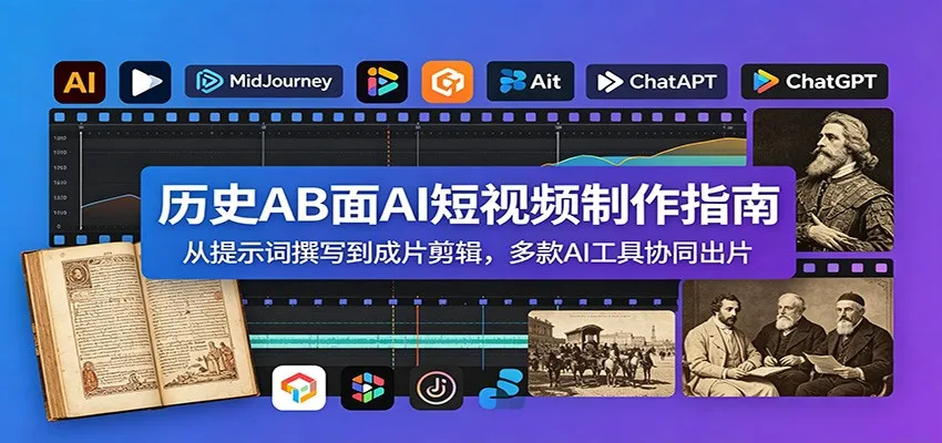 历史AB面AI短视频制作指南：从提示词撰写到成片剪辑，多款AI工具协同出片-创客联盟