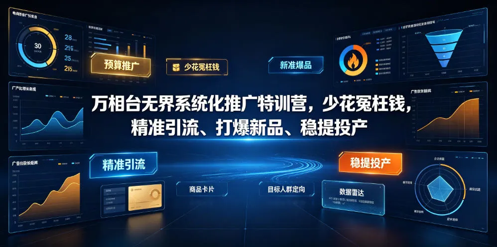 万相台无界系统化推广特训营VI0.0，少花冤枉钱，精准引流、打爆新品、稳提投产(全程录音+字幕)-创客联盟