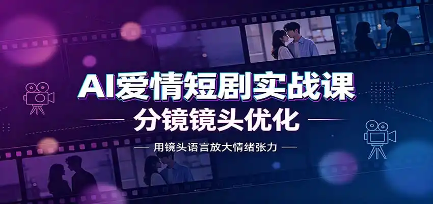 AI爱情短剧实战课：故事剧本创作，分镜镜头优化，智能体提示词-创客联盟