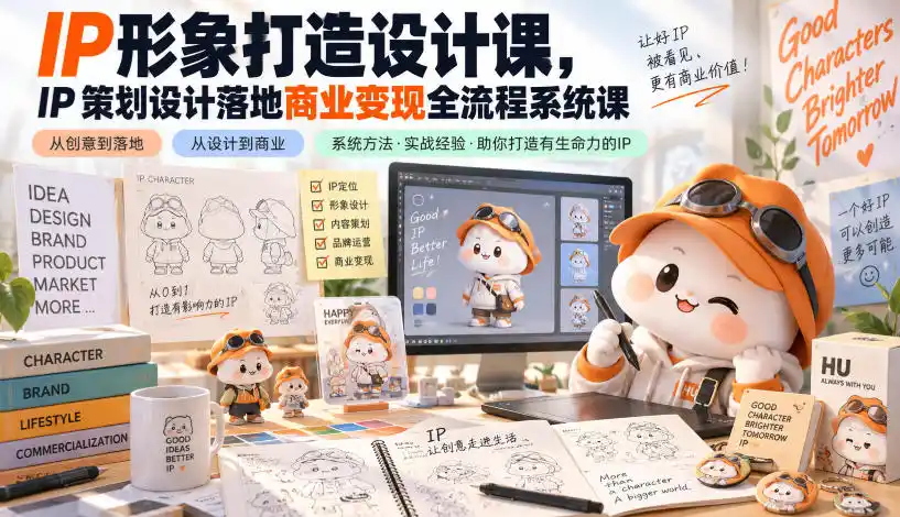 IP形象打造设计课,IP策划设计落地商业变现全流程系统课-创客联盟