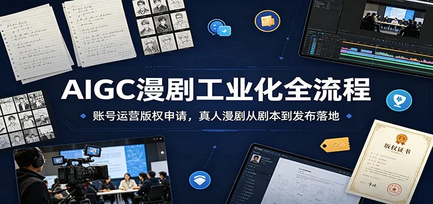 AIGC漫剧工业化全流程：账号运营版权申请，真人漫剧从剧本到发布落地-创客联盟