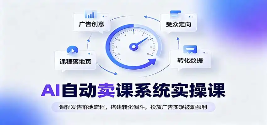 AI自动卖课系统实操课：课程发售落地流程，搭建转化漏斗，投放广告实现被动盈利-创客联盟