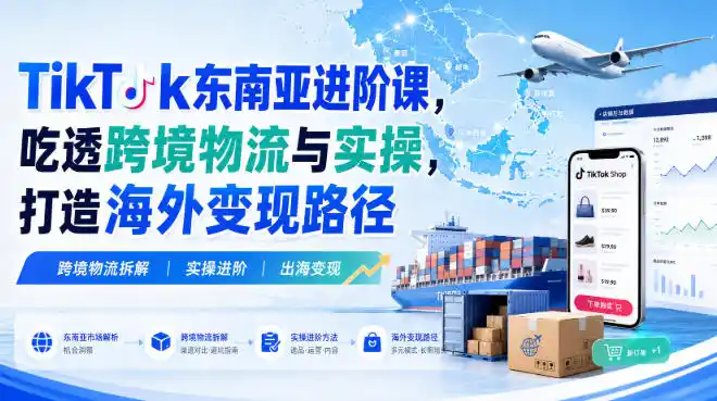 TikTok东南亚进阶课，吃透跨境物流与实操，打造海外变现路径-创客联盟