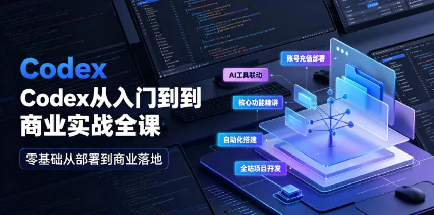 Codex从入门到商业实战全课｜账号充值部署、AI工具联动、核心功能精讲、自动化搭建、全站项目开发零基础教程-创客联盟