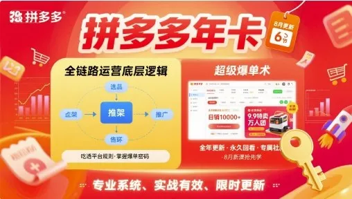 拼多多年卡，拼多多全链路运营底层逻辑，超级爆单术【更新26年6月】-创客联盟