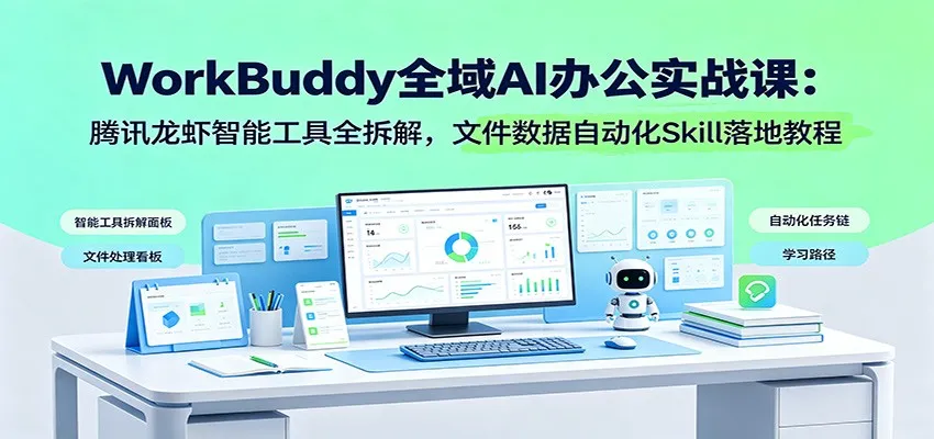WorkBuddy全域AI办公实战课：腾讯龙虾智能工具全拆解，文件数据自动化Skill落地教程-创客联盟