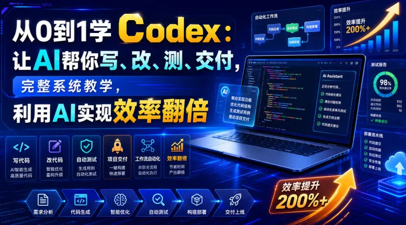 从0到1学Codex：让AI帮你写、改、测、交付，完整系统教学，利用AI实现效率翻倍-创客联盟
