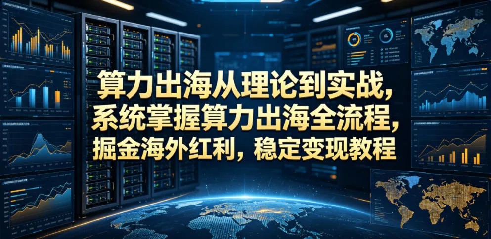 算力出海从理论到实战,系统掌握算力出海全流程,掘金海外红利,稳定变现教程-云网创
