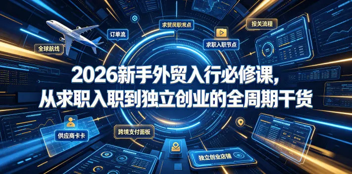 2026新手外贸入行必修课,从求职入职到独立创业的全周期干货-创客联盟