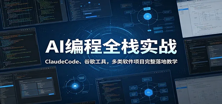 AI编程全栈实战：ClaudeCode、谷歌工具，多类软件项目完整落地教学-云网创
