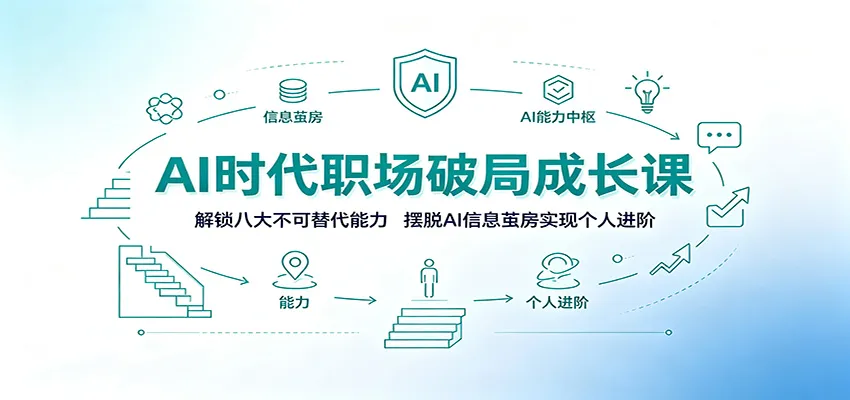 AI时代职场破局成长课：解锁八大不可替代能力，摆脱AI信息茧房实现个人进阶-创客联盟