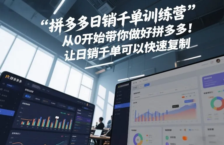 拼多多日销千单训练营,从0开始带你做好拼多多,让日销千单可以快速复制(更新26年6月)-创客联盟