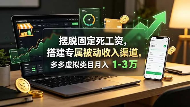 摆脱固定死工资,搭建专属被动收入渠道,多多虚拟类目月入 1-3 万-创客联盟