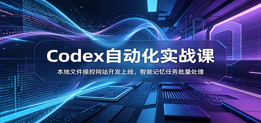 Codex自动化实战课：本地文件操控网站开发上线，智能记忆任务批量处理-创客联盟