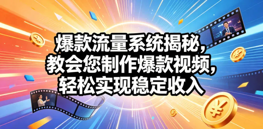 爆款流量系统揭秘,教会您制作爆款视频,轻松实现稳定收入【原创双语字幕】-云网创