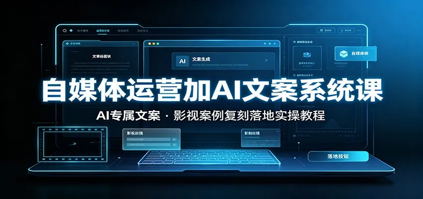 自媒体运营加AI文案系统课：：AI专属文案，影视案例复刻落地实操教程-创客联盟