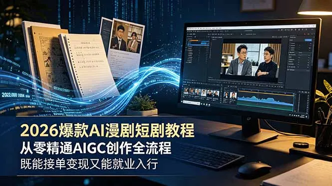 2026 爆款 AI 漫剧短剧教程 从零精通 AIGC 创作全流程 既能接单变现又能就业入行-创客联盟