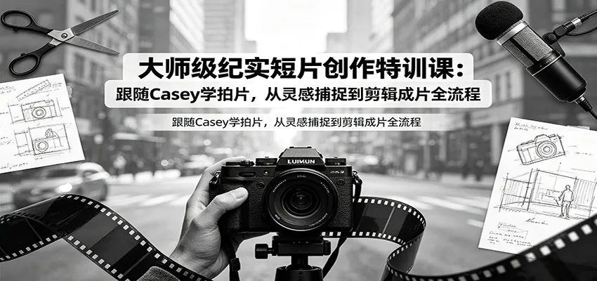 大师级纪实短片创作特训课：跟随Casey学拍片，从灵感捕捉到剪辑成片全流程-创客联盟