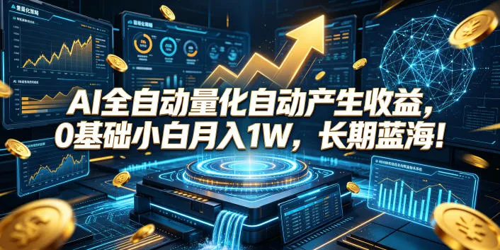 AI全自动量化自动产生收益,0基础小白月入1W,长期蓝海!【揭秘】-创客联盟